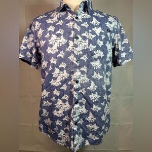 Oakley Blue and White Floral Button Down Shirt